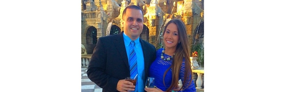 Amanda and David enjoying a cocktail.